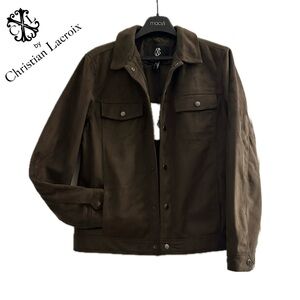 NWT CXL BY‎ CHRISTIAN LACROIX FAUX  SUEDE TRUCKER JACKET